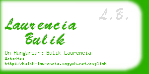 laurencia bulik business card